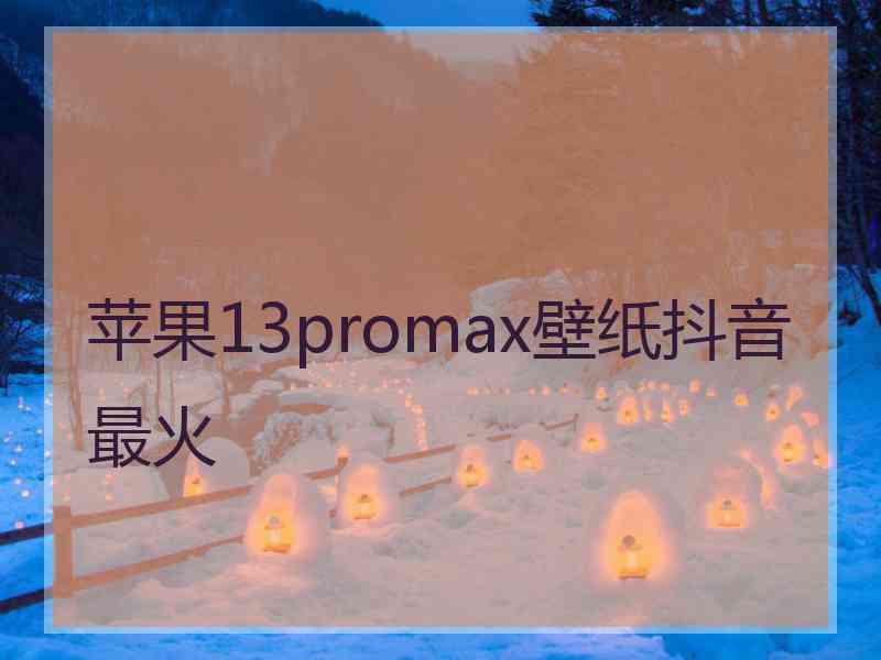 苹果13promax壁纸抖音最火