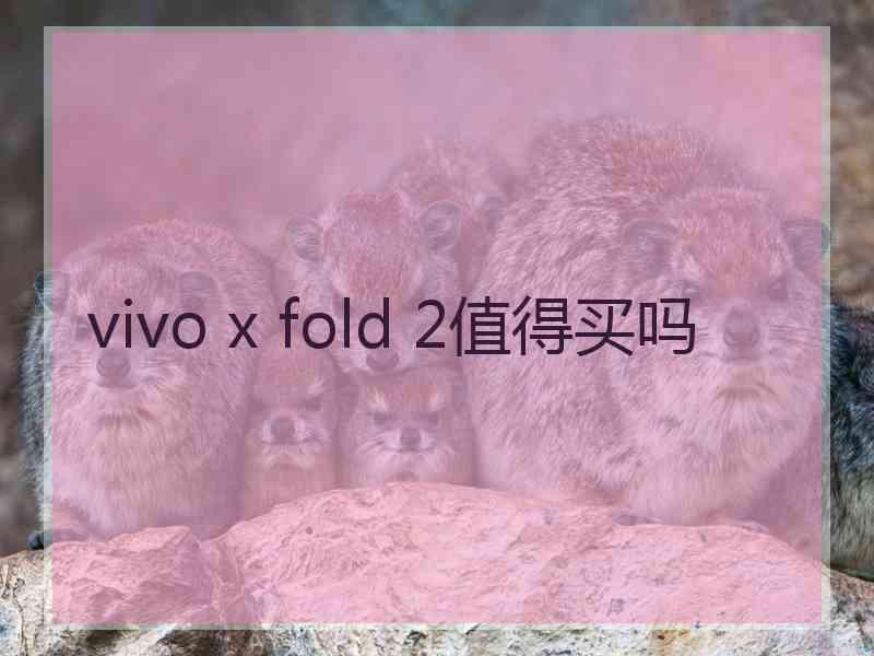 vivo x fold 2值得买吗