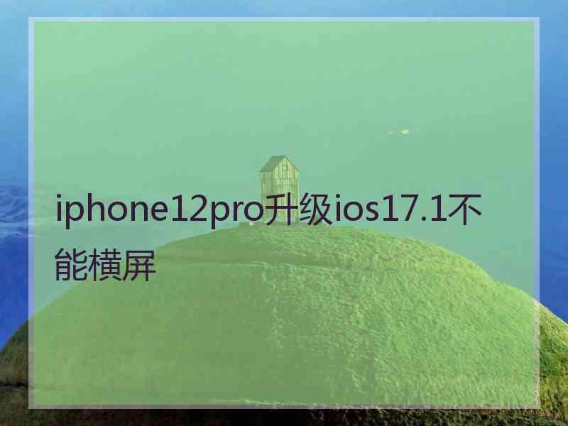 iphone12pro升级ios17.1不能横屏