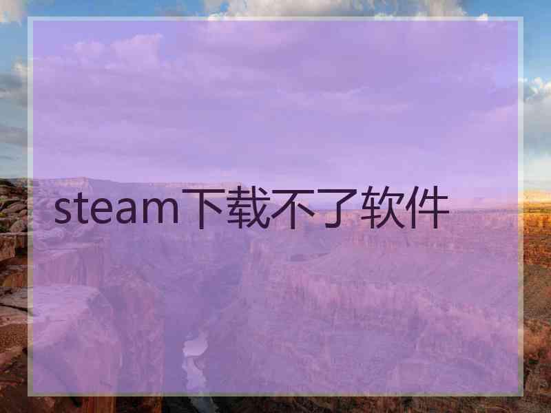 steam下载不了软件