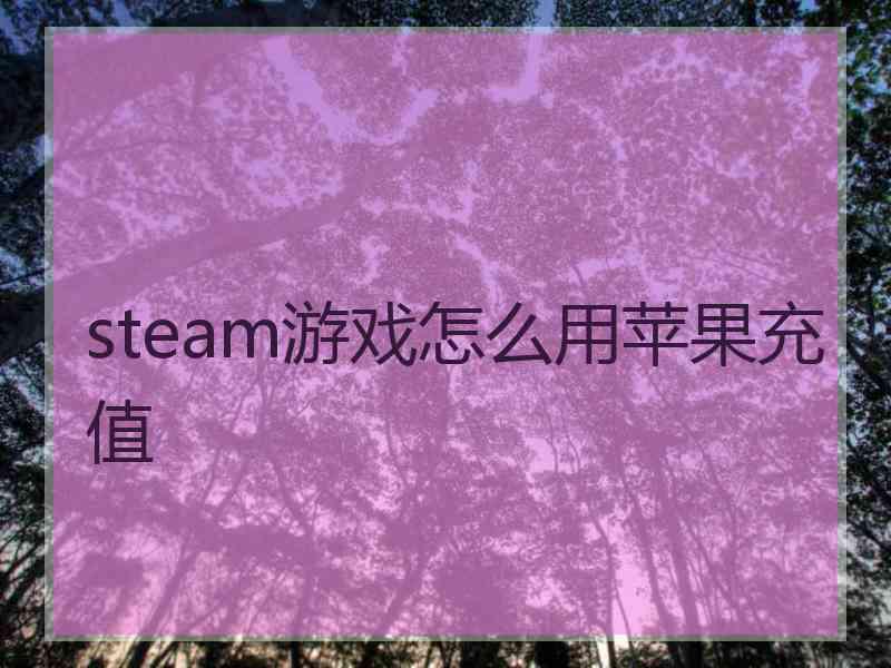 steam游戏怎么用苹果充值