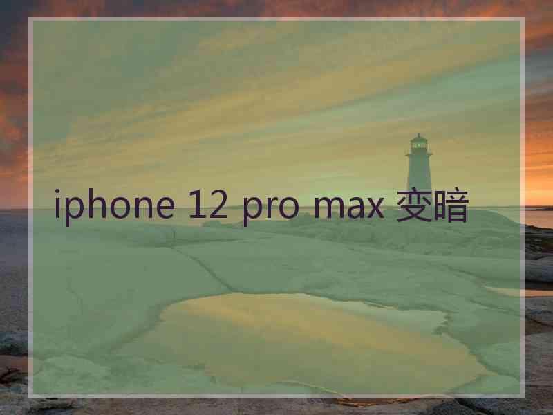 iphone 12 pro max 变暗