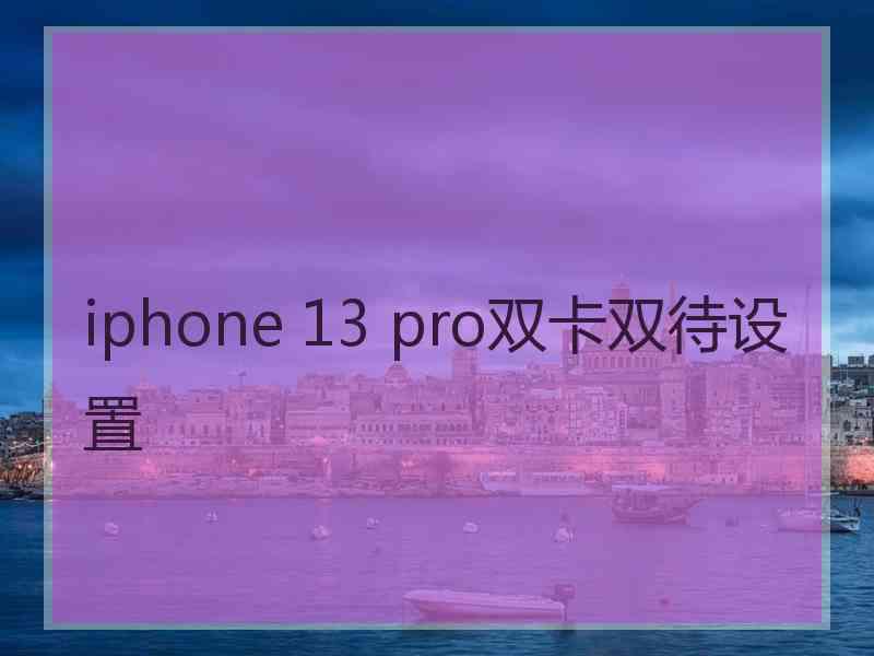 iphone 13 pro双卡双待设置