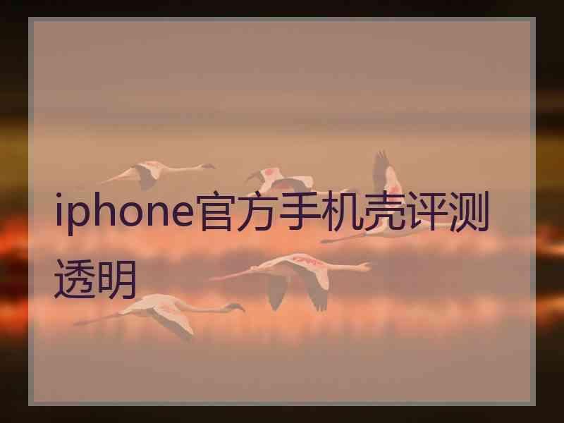 iphone官方手机壳评测透明