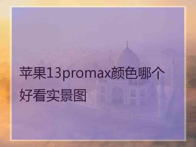 苹果13promax颜色哪个好看实景图