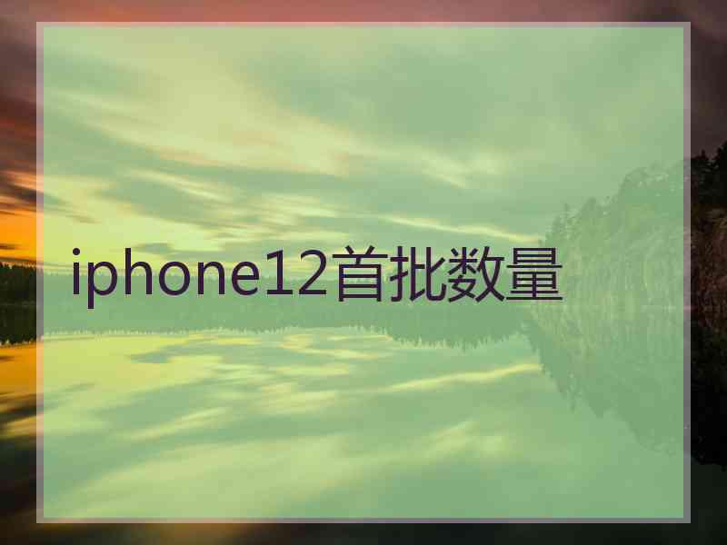 iphone12首批数量