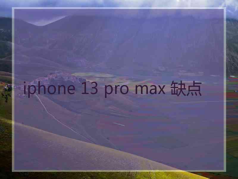 iphone 13 pro max 缺点