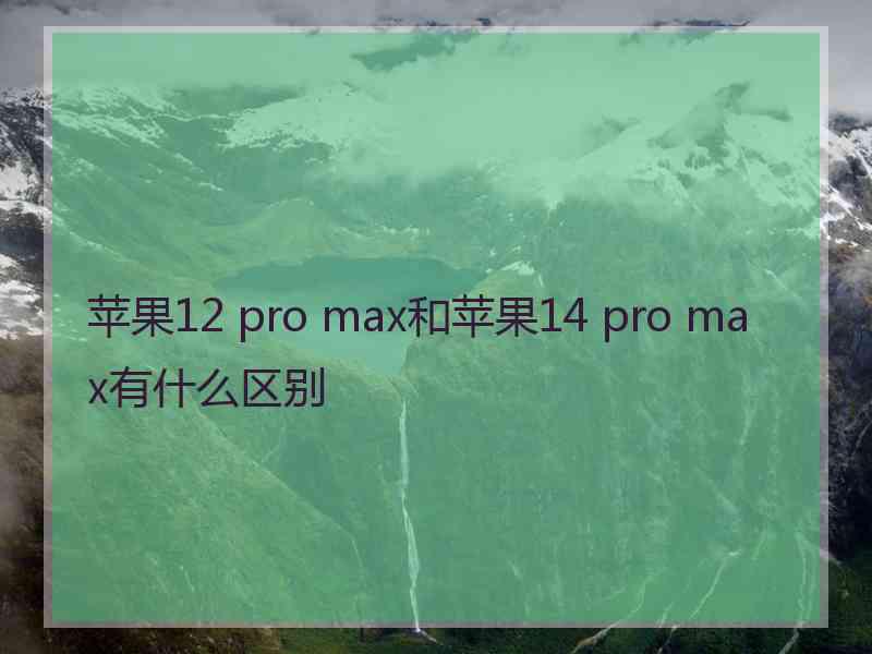 苹果12 pro max和苹果14 pro max有什么区别