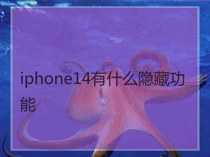 iphone14有什么隐藏功能