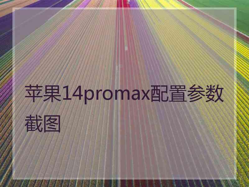 苹果14promax配置参数截图