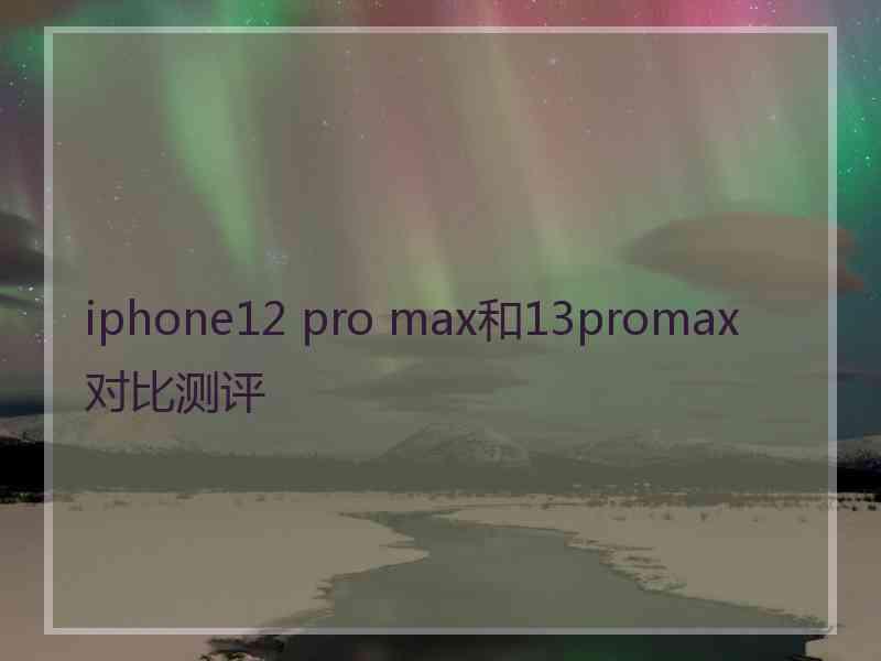 iphone12 pro max和13promax对比测评