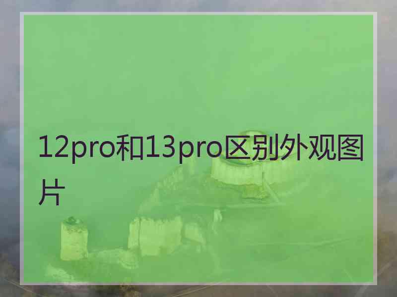 12pro和13pro区别外观图片