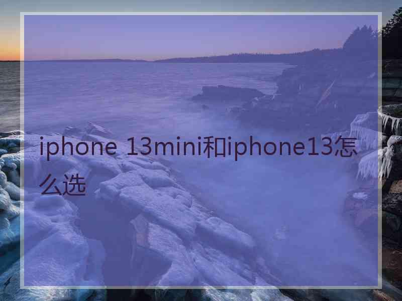 iphone 13mini和iphone13怎么选