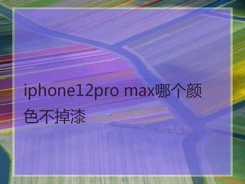 iphone12pro max哪个颜色不掉漆