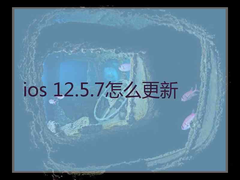 ios 12.5.7怎么更新