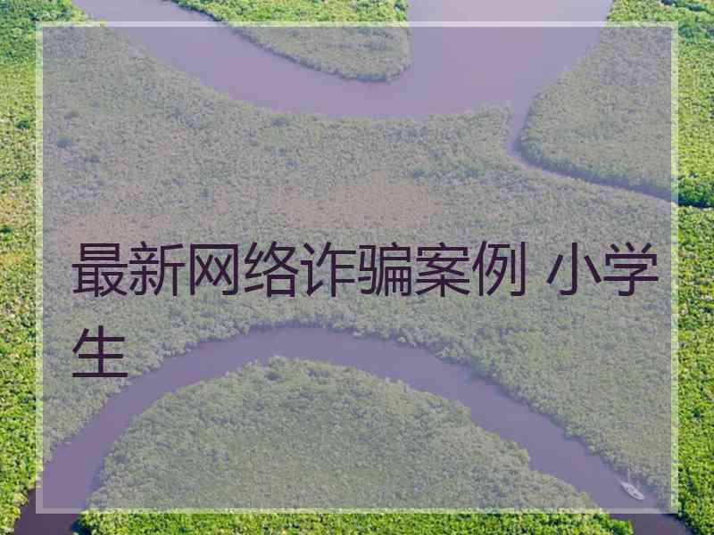 最新网络诈骗案例 小学生