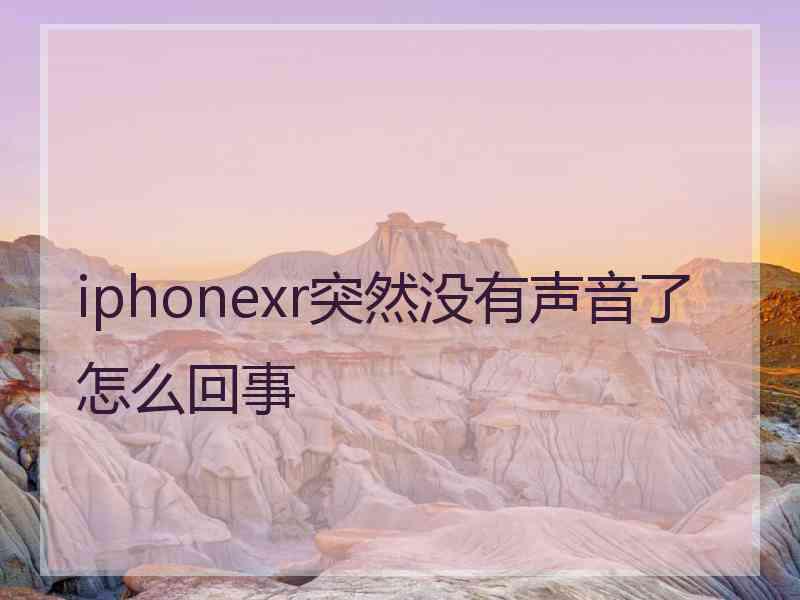 iphonexr突然没有声音了怎么回事