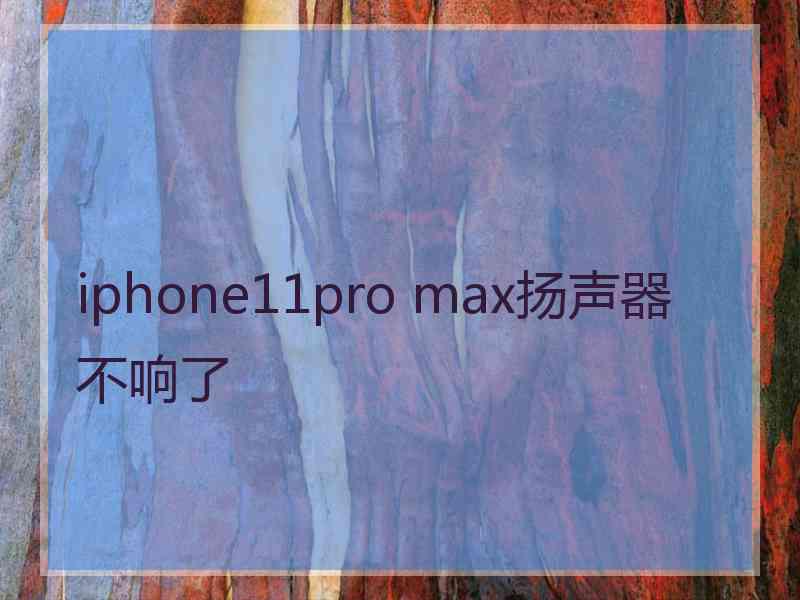 iphone11pro max扬声器不响了