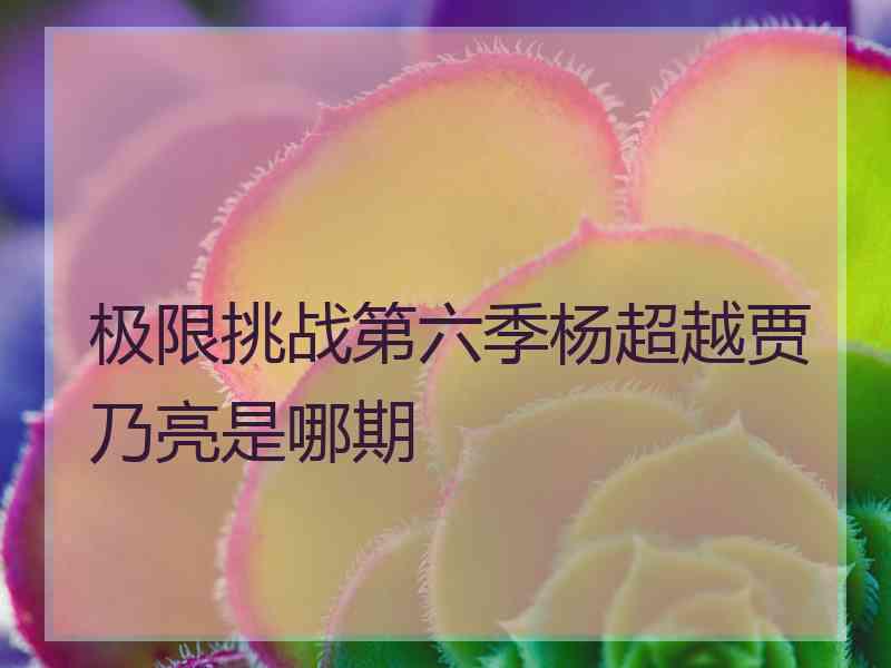 极限挑战第六季杨超越贾乃亮是哪期