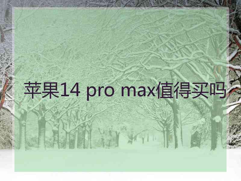 苹果14 pro max值得买吗