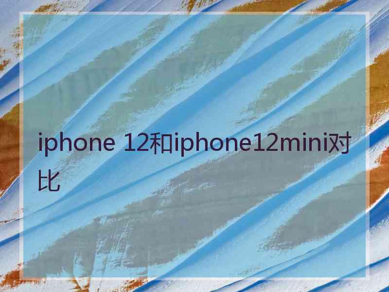 iphone 12和iphone12mini对比