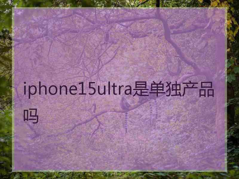 iphone15ultra是单独产品吗