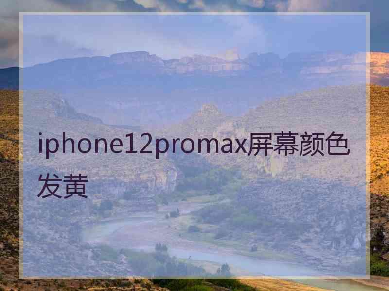 iphone12promax屏幕颜色发黄