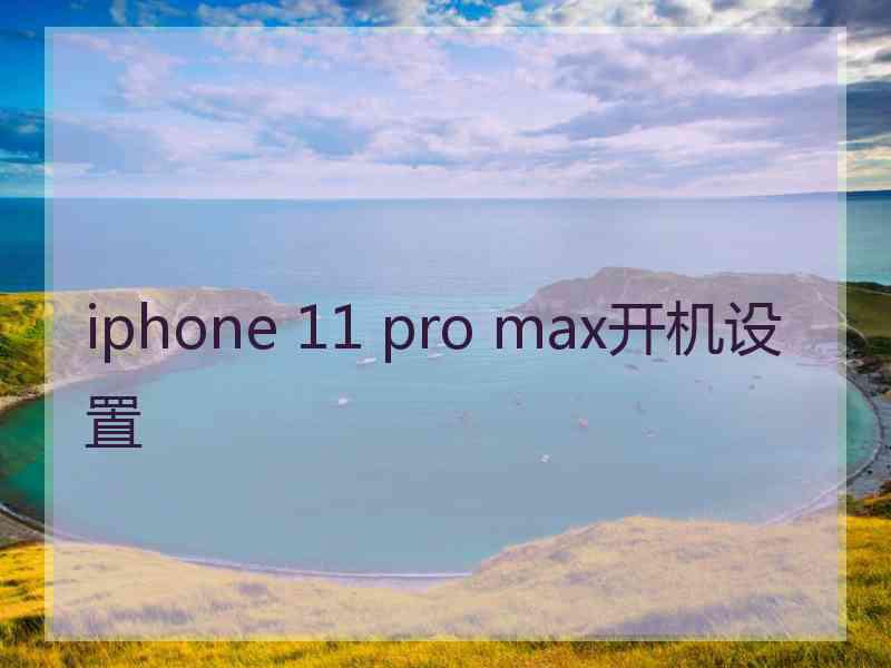 iphone 11 pro max开机设置