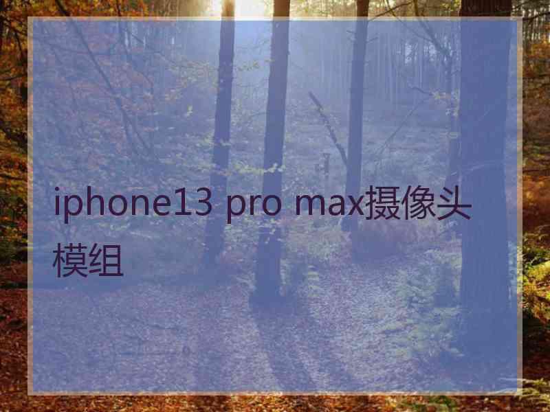 iphone13 pro max摄像头模组