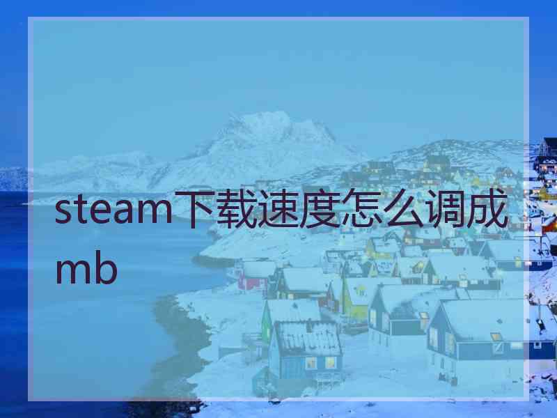 steam下载速度怎么调成mb