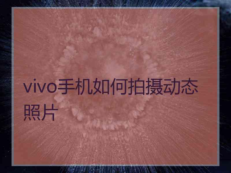 vivo手机如何拍摄动态照片