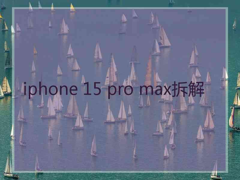 iphone 15 pro max拆解