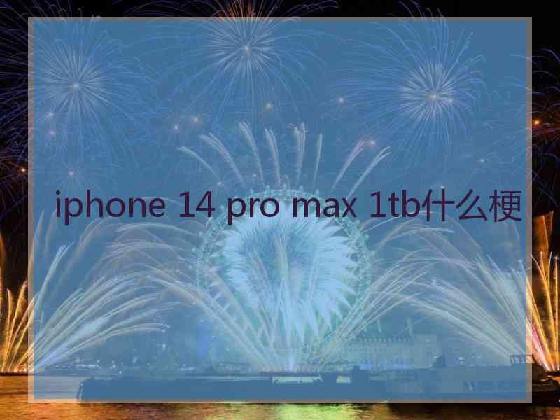 iphone 14 pro max 1tb什么梗