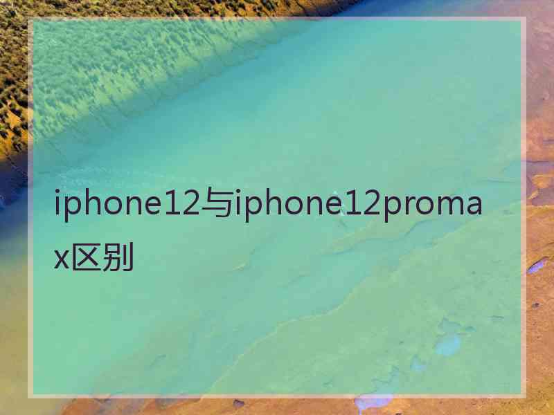 iphone12与iphone12promax区别