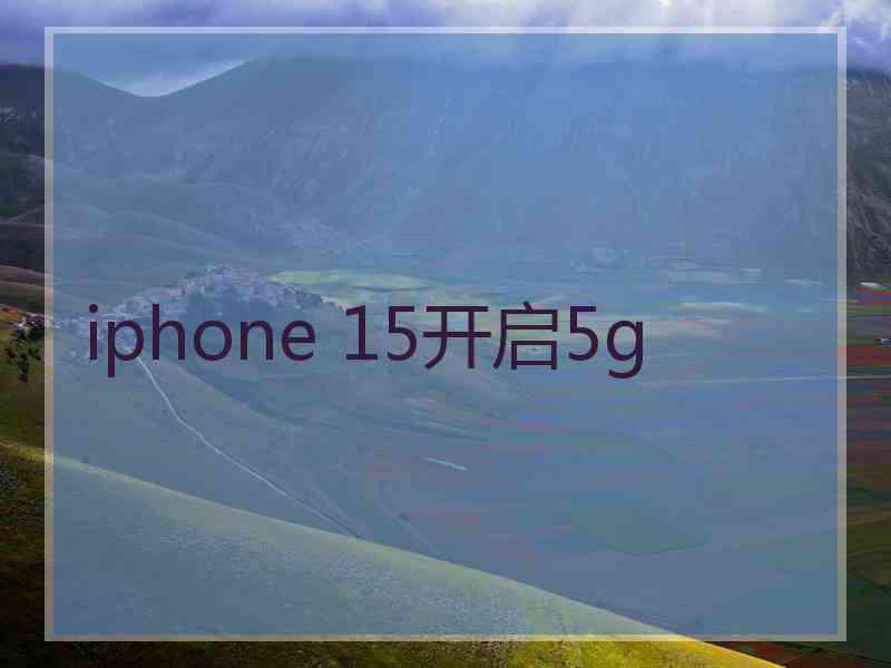 iphone 15开启5g