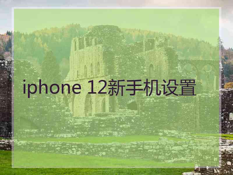 iphone 12新手机设置