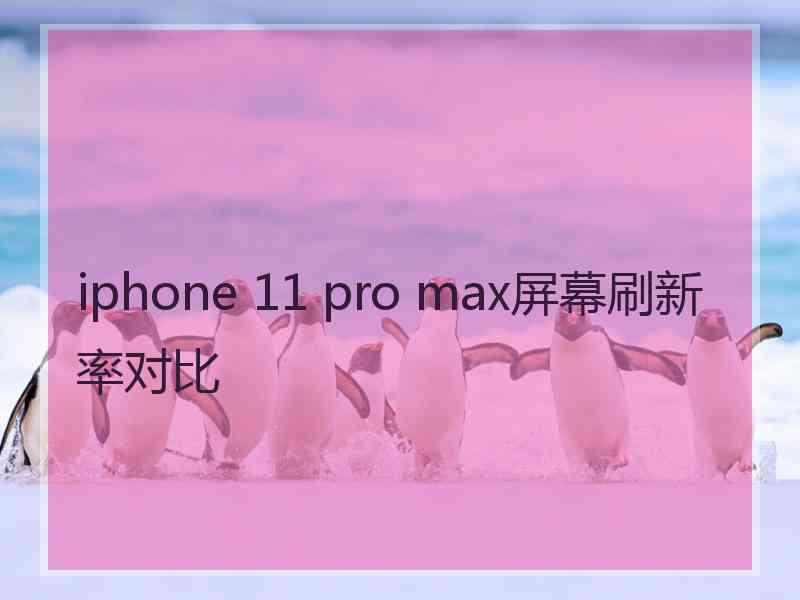 iphone 11 pro max屏幕刷新率对比