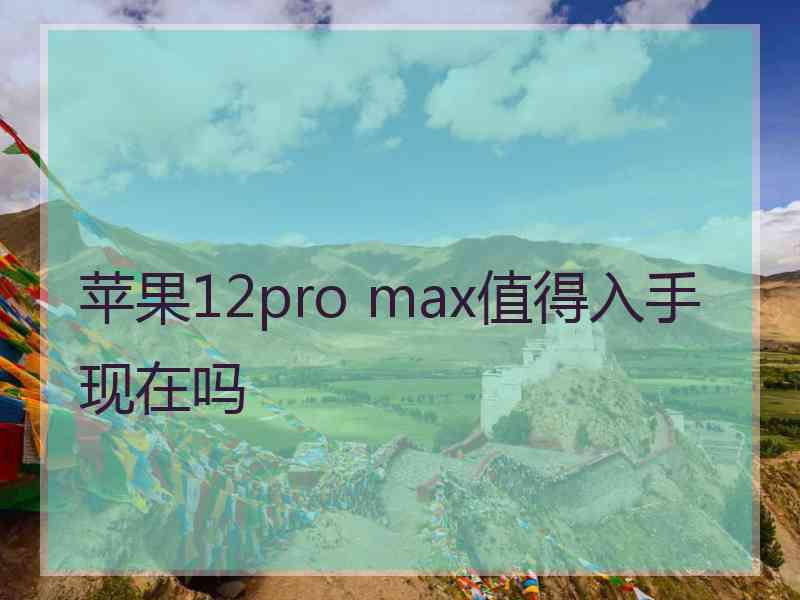 苹果12pro max值得入手现在吗