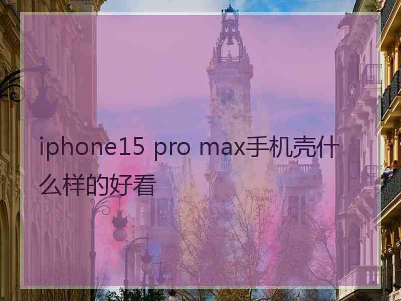 iphone15 pro max手机壳什么样的好看