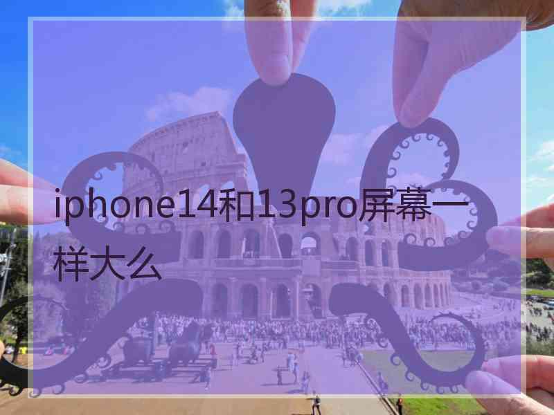 iphone14和13pro屏幕一样大么