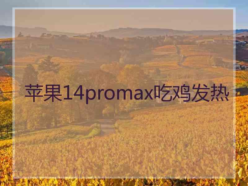 苹果14promax吃鸡发热