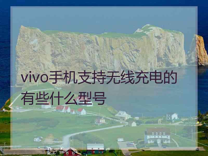 vivo手机支持无线充电的有些什么型号