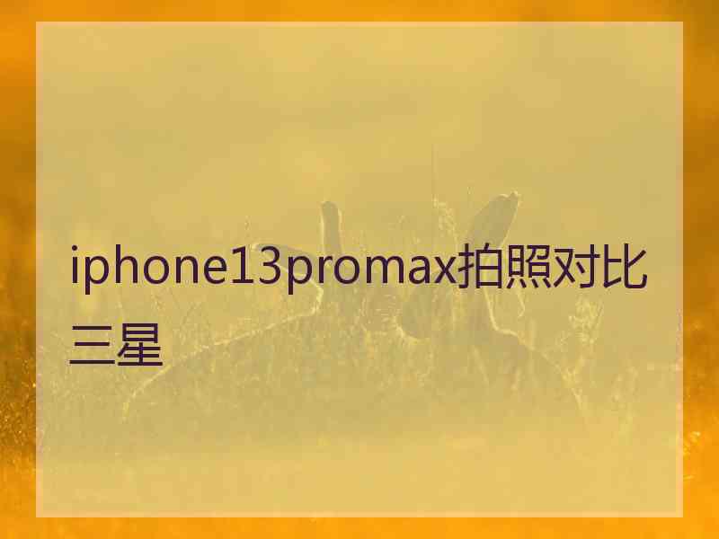 iphone13promax拍照对比三星