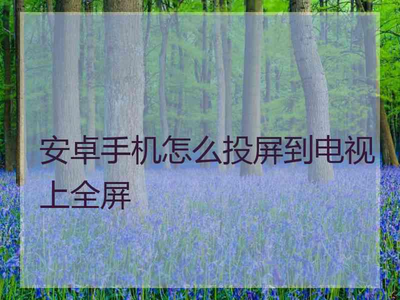 安卓手机怎么投屏到电视上全屏