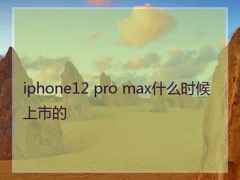 iphone12 pro max什么时候上市的