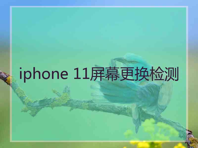 iphone 11屏幕更换检测