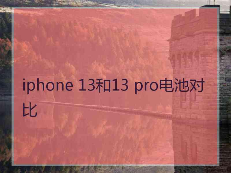 iphone 13和13 pro电池对比