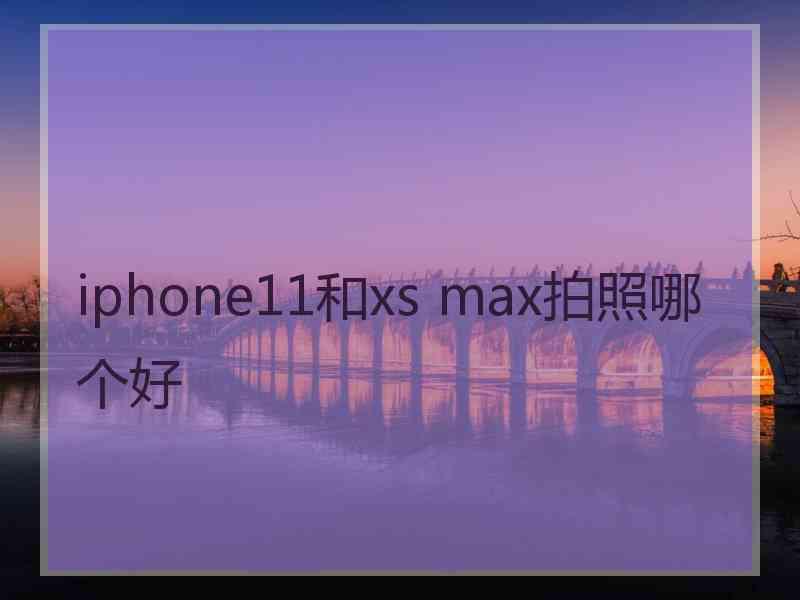 iphone11和xs max拍照哪个好