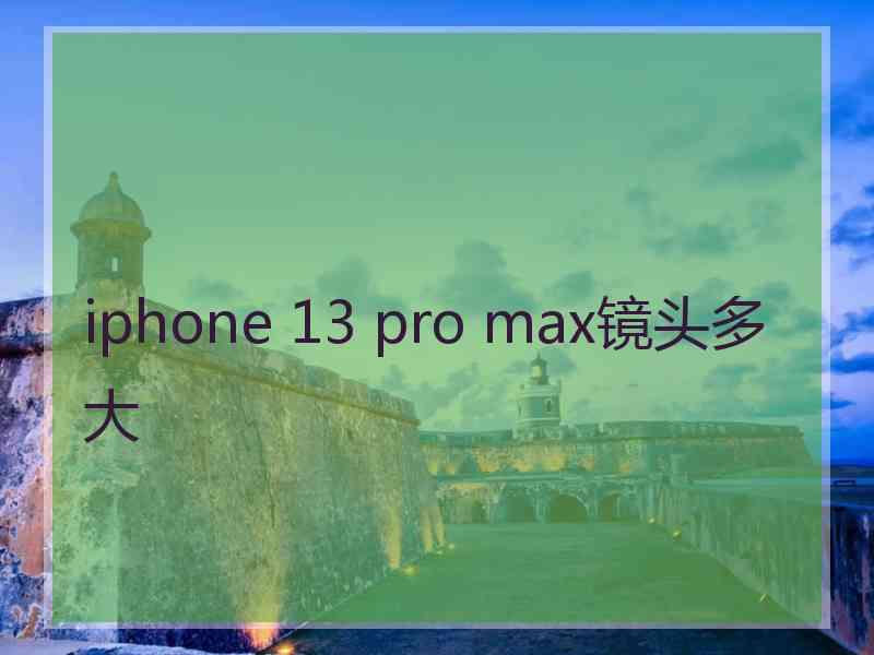 iphone 13 pro max镜头多大