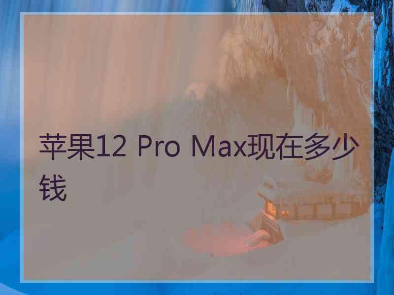 苹果12 Pro Max现在多少钱